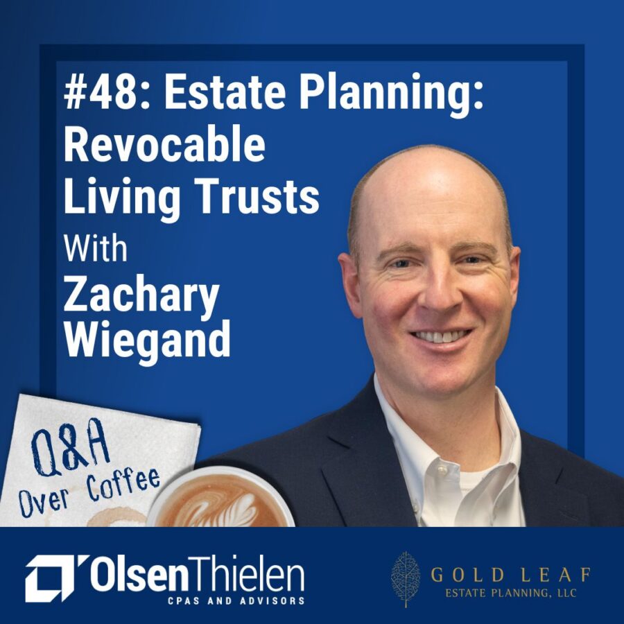 zachary wiegand on q&a over coffee podcast discussing revocable living trusts